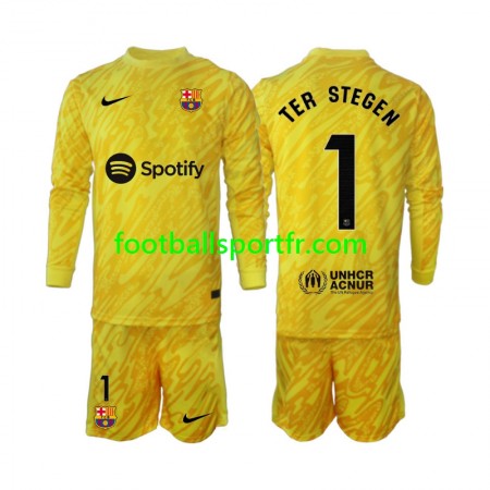 Tenue FC Barcelone Ter Stegen 1 Gardien Enfant Exterieur 2024-2025 Maillot de Foot ML Tenue FC Barcelone Ter Stegen 1 Gardien Enfant Exterieur 2024-2025 Maillot de Foot ML